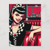 Vampire Waitress at the Retro Diner Briefkaart (Voorkant)
