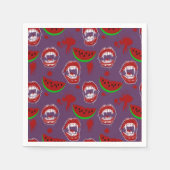 Vampire & Watermeloen Spooky Summerween Paars Servet (Voorkant)