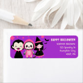 Vampire Witch Skeleton Halloween Retouradres Etiket (Insitu)