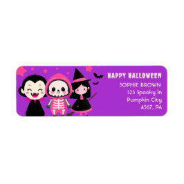 Vampire Witch Skeleton Halloween Retouradres Etiket