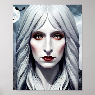 Vampire Witch Woman Fantasy Dark art Poster