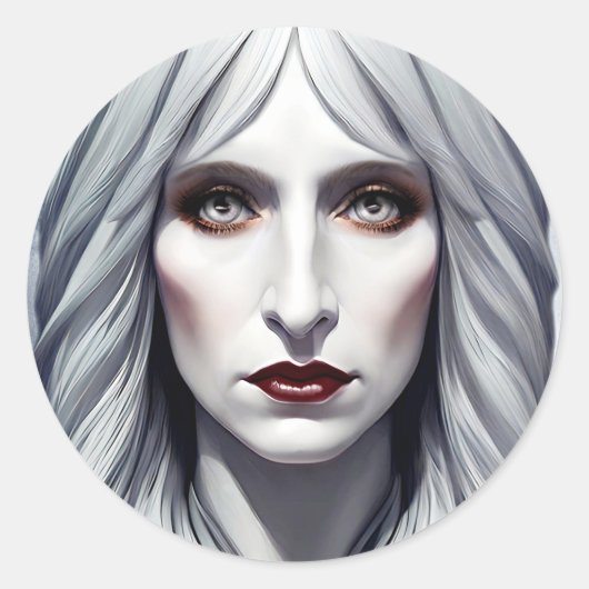 Vampire Witch Woman Fantasy Dark art Ronde Sticker (Voorkant)