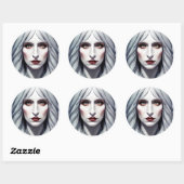 Vampire Witch Woman Fantasy Dark art Ronde Sticker (Vel)
