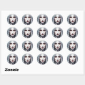 Vampire Witch Woman Fantasy Dark art Ronde Sticker (Vel)