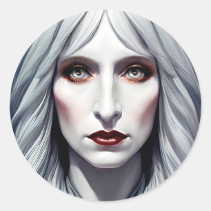 Vampire Witch Woman Fantasy Dark art Ronde Sticker