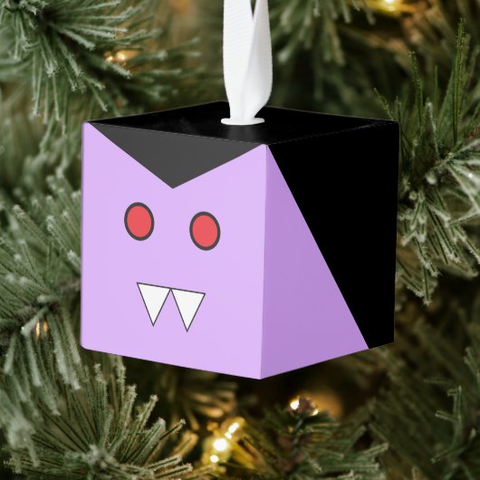 Vampire Wooden Cube Halloween Ornament (Boom)