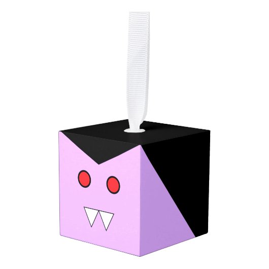Vampire Wooden Cube Halloween Ornament (Voorkant hoekig)
