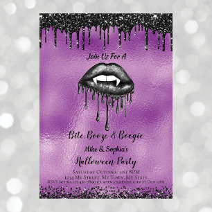 Vampire Zwarte Glitter Lippen Volwassenen Hallowee Kaart
