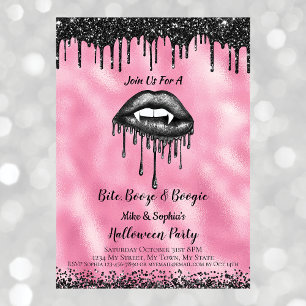 Vampire Zwarte Glitter Lippen Volwassenen Hallowee Kaart