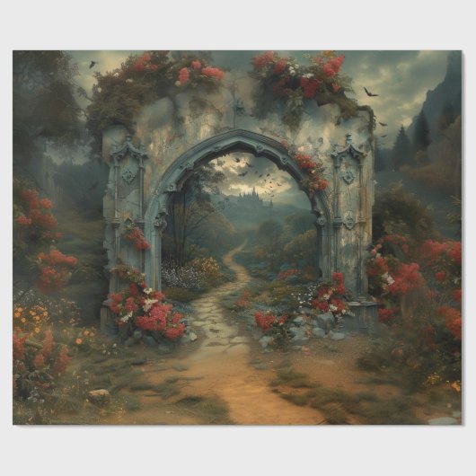 Vampirecore Dracula's Castle Halloween | Gotisch Cadeaupapier (Vlak)