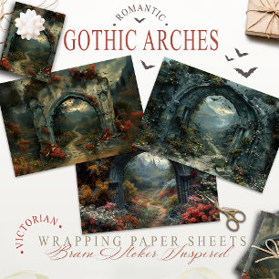 Vampirecore Dracula's Castle Halloween   Gotisch Inpakpapier Vel