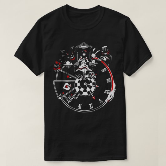 VampireFreaks Alice in Wonderland Klock Premium T-shirt (Design voorkant)