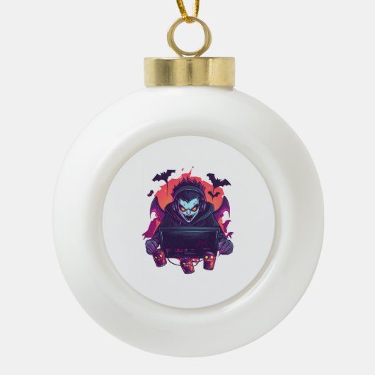 Vampiregamer Keramische Bal Ornament (Voorkant)