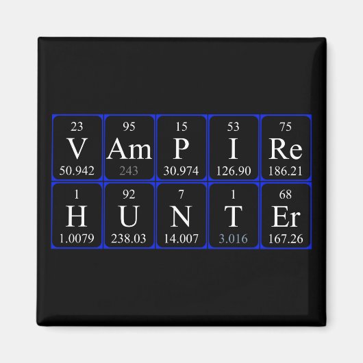 VampireHunter periodiek tabelfragment magnet (Voorkant)