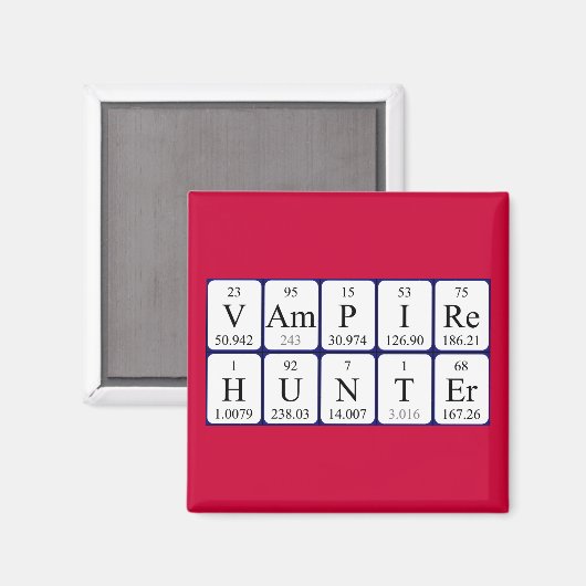 VampireHunter periodiek tabelfragment magnet (Voorkant / Achterkant)