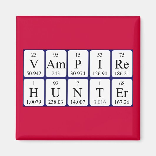 VampireHunter periodiek tabelfragment magnet (Voorkant)