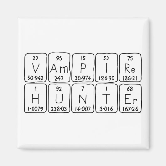 VampireHunter periodiek tabelfragment magnet (Voorkant)