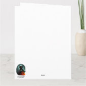 Vampirekat en heksenpomp Halloween Surrealisme   Kaart (Achterkant)