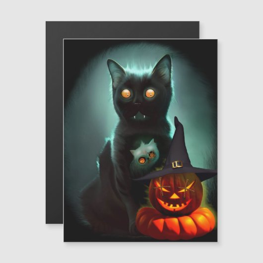 Vampirekat en tovenarspompoen Halloween Surrealist (Voorkant / Achterkant)