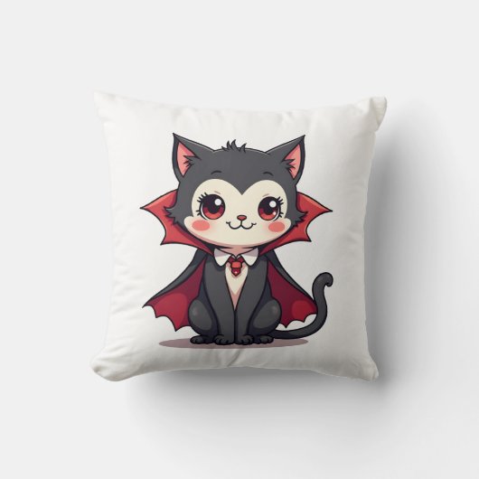 Vampirekat � Leuke Halloween Huisdier Tee Kussen (Voorkant)