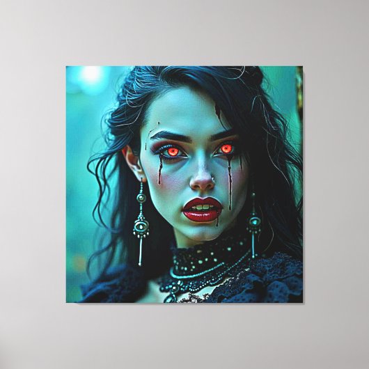 Vampirekoningin: Donkere Aantrekkingskracht Kunst Canvas Afdruk (Voorkant)