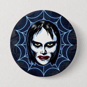Vampiremeisje jaren 60 Monster Masker Horror Speld Ronde Button 7,6 Cm
