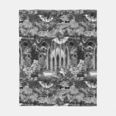 Vampire's Crypt Graves Skulls Bats Gothic Church Fleece Deken (Voorkant)