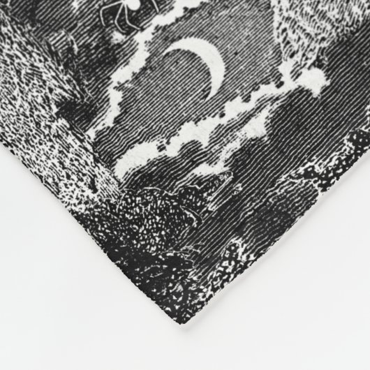 Vampire's Crypt Graves Skulls Bats Gothic Church Fleece Deken (Hoek)