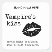 Vampire's Kiss Candle Label - Gothic Halloween (Voorkant)