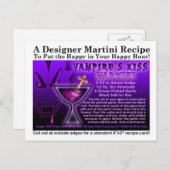 Vampire's Kiss Martini Recept Briefkaart (Voorkant / Achterkant)