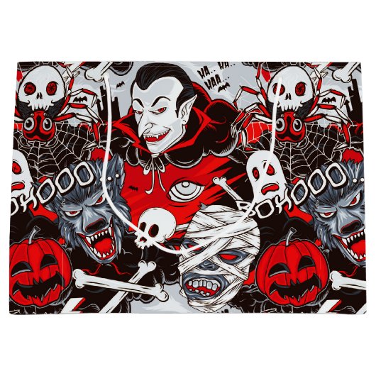 Vampires Night Gift Bag - Groot, glanzend Groot Cadeauzakje (Voorkant)
