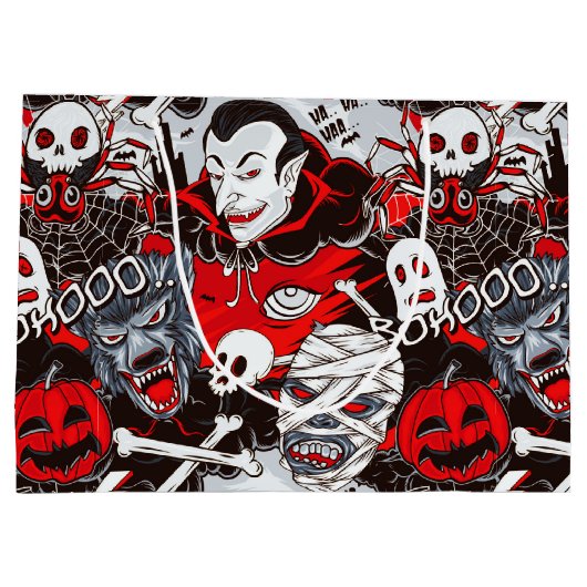 Vampires Night Gift Bag - Groot, glanzend Groot Cadeauzakje (Achterkant)