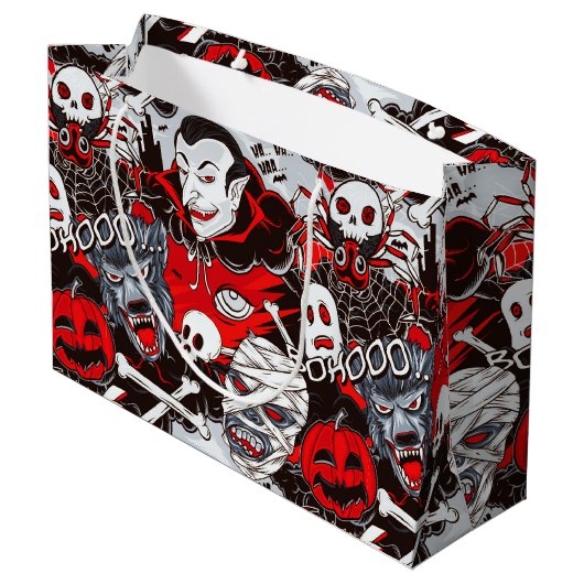 Vampires Night Gift Bag - Groot, glanzend Groot Cadeauzakje (Achterkant Gekanteld)