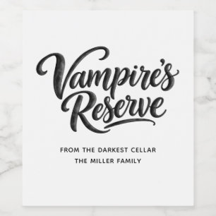 Vampire's Reserve Griezeldag Griezelfeest Wijn Etiket