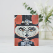 Vampiress Pumpkin Halloween Briefkaart (Staand voorkant)