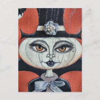 Vampiress Pumpkin Halloween Briefkaart