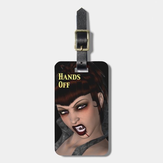 Vampiress zegt dat je handjes kunt uitschakelen me bagagelabel (Voorkant verticaal)