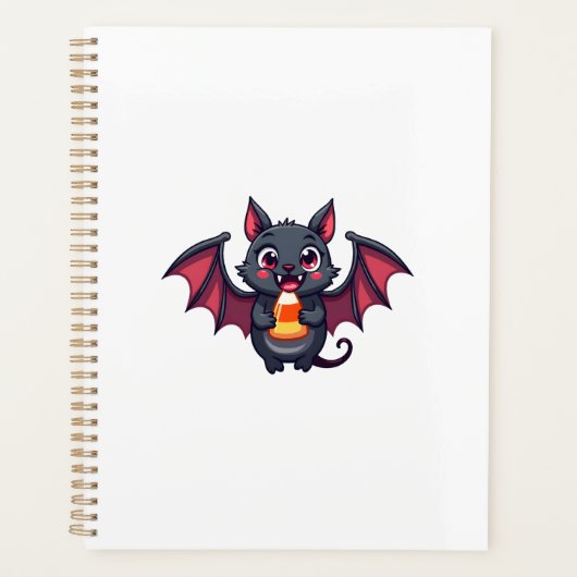 Vampirevleermuis met snoep � Leuke Halloween T-shi Planner (Voorkant)