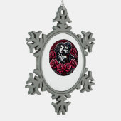 Vampirische gotische Romance - Tot de dood ons in  Tin Sneeuwvlok Ornament (Links)