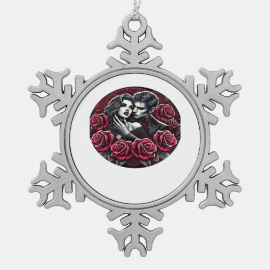 Vampirische gotische Romance - Tot de dood ons in  Tin Sneeuwvlok Ornament (Voorkant)