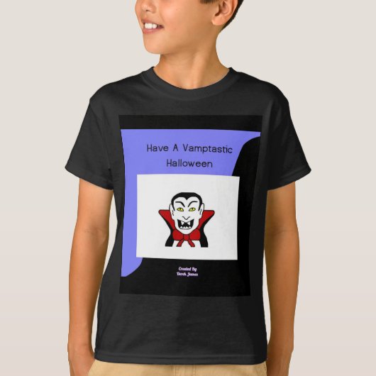 Vamptastic Halloween Boys Black Basic T Shirt (Voorkant)