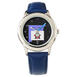 Vamptastische Halloween Kinder Blauwe Lederriem Ho Horloge