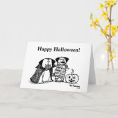 Vampug en Mummy Pug Halloween Card Kaart (Gele Bloem)