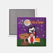 Vampug: Vampire Pug Halloween koelkast Magnet (Voorkant / Achterkant)