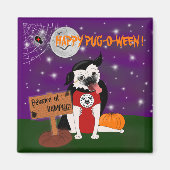 Vampug: Vampire Pug Halloween koelkast Magnet (Voorkant)
