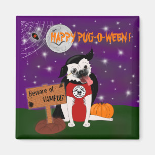Vampug: Vampire Pug Halloween koelkast Magnet