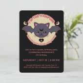 Vampur griezelig Schattige Halloween Verjaardagsfe Kaart (Staand voorkant)