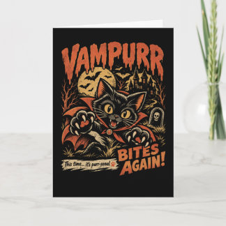 Vampurr Bites Again Halloween Vampier Kat Liefhebb Kaart