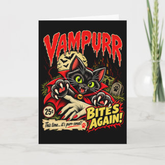 Vampurr Bites Again Halloween Vampier Kattenliefhe Kaart