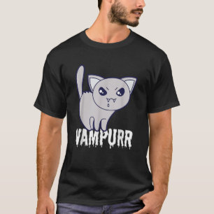 Vampurr Cat Vampire Funny Halloween Schattige Scar T-shirt